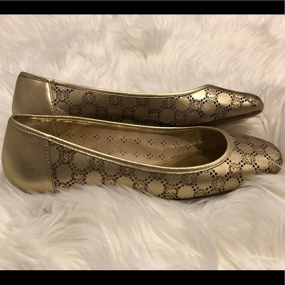 MICHAEL Michael Kors gold monogram flats - Picture 2 of 7